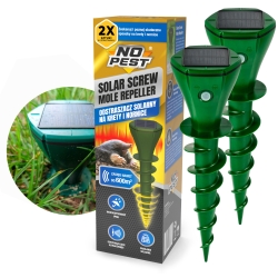 Solar Screw Mole Repeller No Pest® – Solarvertreiber gegen Maulwürfe und Wühlmäuse 600 m² – 2 Stück