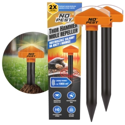 Thor Hammer Repeller No Pest® – Solarvertreiber gegen Maulwürfe und Wühlmäuse 1800 m² – 2 Stück